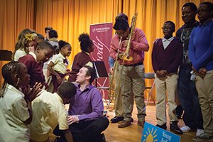 Peabody Conservatory students visit a Baltimore City School. (Photo courtesy Peabody Institute)