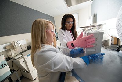 Ohio University students conduct medical research. (photos courtesy of Ohio Department of Education)
