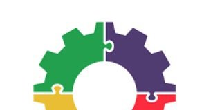 Graphic illustration of a gear symbolizing work