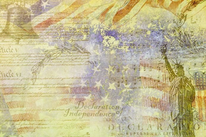 Graphical resource Declaration independence 4 July USA