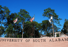 Photo of the University of South Alabama's campus