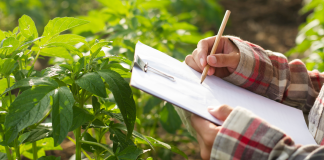 agricultural professional records data on clipboard
