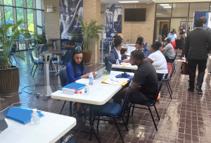 Students at the Southern University Law Center work with local community members to help expunge nonviolent criminal charges from their records. (Photo courtesy of the Southern University Law Center)